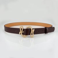 Streetwear Solid Color Pu Leather Plating Women's Leather Belts sku image 3