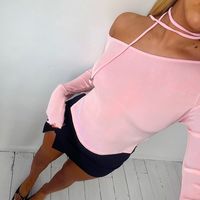 Women's T-shirt Long Sleeve T-shirts Sexy Solid Color main image 2