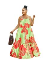 Women's Strap Dress Vacation Strapless Printing Sleeveless Flower Maxi Long Dress Holiday Beach main image 4