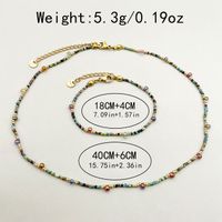 Basic Simple Style Geometric Gold Plated Natural Stone Crystal Beads 304 Stainless Steel Beaded Wholesale Bracelets Necklace main image 2