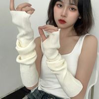 Women's Sweet Solid Color Arm Sleeves 1 Pair sku image 1