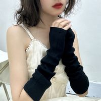 Women's Sweet Solid Color Arm Sleeves 1 Pair sku image 2