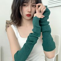 Women's Sweet Solid Color Arm Sleeves 1 Pair sku image 6