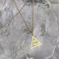 Simple Style Triangle Devil's Eye Heart Shape Stainless Steel 18k Gold Plated Pendant Necklace In Bulk sku image 6