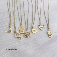 Simple Style Triangle Devil's Eye Heart Shape Stainless Steel 18k Gold Plated Pendant Necklace In Bulk main image 2