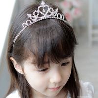 Princess Cute Crown Alloy Inlay Rhinestones Crown main image 5
