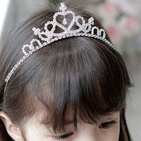 Princess Cute Crown Alloy Inlay Rhinestones Crown main image 1
