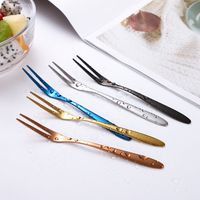 Casual Solid Color Stainless Steel Fruit Fork main image 4