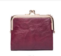 Women's Solid Color Pu Leather Clasp Frame Coin Purses sku image 2