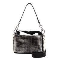 Women's Small Pu Leather Rhinestone Solid Color Streetwear Cylindrical Lock Clasp Shoulder Bag Crossbody Bag Chain Bag sku image 2