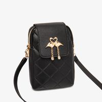 Women's Small Pu Leather Solid Color Basic Streetwear Square Zipper Buckle Shoulder Bag Phone Wallets Crossbody Bag main image 3