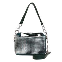 Women's Small Pu Leather Rhinestone Solid Color Streetwear Cylindrical Lock Clasp Shoulder Bag Crossbody Bag Chain Bag sku image 1