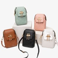 Women's Small Pu Leather Solid Color Basic Streetwear Square Zipper Buckle Shoulder Bag Phone Wallets Crossbody Bag main image 1