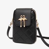 Women's Small Pu Leather Solid Color Basic Streetwear Square Zipper Buckle Shoulder Bag Phone Wallets Crossbody Bag main image 4