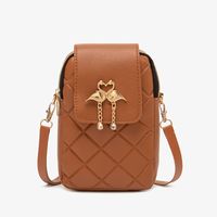 Women's Small Pu Leather Solid Color Basic Streetwear Square Zipper Buckle Shoulder Bag Phone Wallets Crossbody Bag sku image 3
