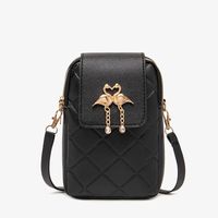 Women's Small Pu Leather Solid Color Basic Streetwear Square Zipper Buckle Shoulder Bag Phone Wallets Crossbody Bag sku image 1
