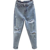 Women's Street Streetwear Solid Color Full Length Washed Ripped Jeans main image 2