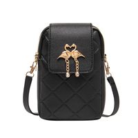 Women's Small Pu Leather Solid Color Basic Streetwear Square Zipper Buckle Shoulder Bag Phone Wallets Crossbody Bag main image 6