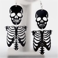 1 Pair Punk Skull Arylic Earrings sku image 1