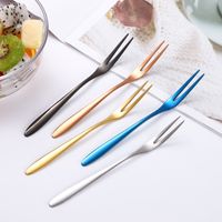 Casual Solid Color Stainless Steel Fruit Fork main image 1