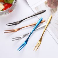 Casual Solid Color Stainless Steel Fruit Fork main image 2
