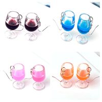 1 Pair Vacation Wine Glass Arylic Drop Earrings main image 1