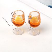 1 Pair Vacation Wine Glass Arylic Drop Earrings sku image 4