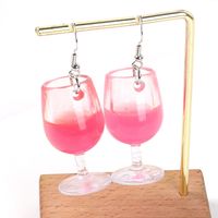 1 Pair Vacation Wine Glass Arylic Drop Earrings sku image 7
