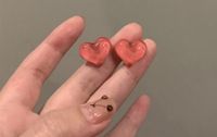1 Pair Simple Style Heart Shape Patchwork Alloy Ear Studs sku image 2
