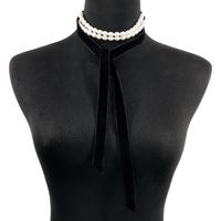 Elegant Vintage-stil Luxuriös Farbblock Imitationsperle Beflockung Perlen Handgemacht Riemen Frau Halsband main image 2