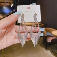 1 Pair Fairy Style Glam Tassel Plating Inlay Alloy Rhinestones Drop Earrings main image 2