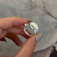 Retro Irregular Sterling Silver Polishing Open Rings sku image 1