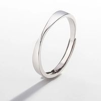 Simple Style Solid Color Sterling Silver Plating Inlay Artificial Diamond Open Rings sku image 2
