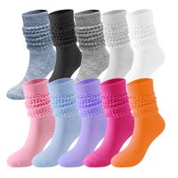 Frau Japanischer Stil Einfarbig Polyester Baumwolle Crew Socken Ein Paar main image 3