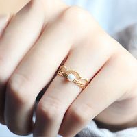 Simple Style Waves Sterling Silver Plating Inlay Zircon 24k Gold Plated Rings main image 2