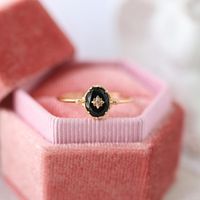 Ethnic Style Oval Flower Copper Inlay Agate Zircon Rings main image 5