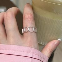 Simple Style Round Square Sterling Silver Polishing Rings sku image 1