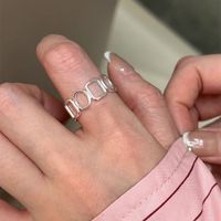 Simple Style Round Square Sterling Silver Polishing Rings main image 5