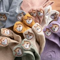 Women's Cute Cat Cotton Embroidery Ankle Socks A Pair main image 4