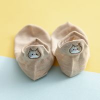 Women's Cute Cat Cotton Embroidery Ankle Socks A Pair sku image 9