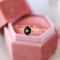 Ethnic Style Oval Flower Copper Inlay Agate Zircon Rings main image 1