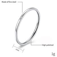 Simple Style Solid Color Titanium Steel Plating Inlay Zircon Rings main image 4