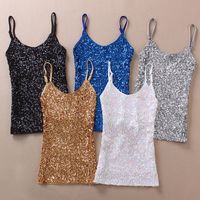 Women's Camisole Tank Tops Sequins Simple Style Solid Color main image 1