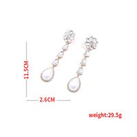 1 Pair Sweet Flower Inlay Rhinestone Artificial Gemstones Drop Earrings main image 2