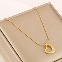 Titanium Steel 18K Gold Plated Simple Style Plating Heart Shape Pendant Necklace main image 3