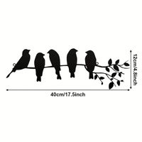 Pastoral Branches Bird Iron Wall Sticker Artificial Decorations main image 2