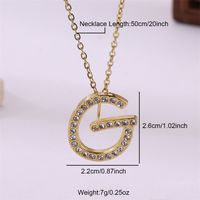 Simple Style Streetwear Letter Stainless Steel Plating Inlay Zircon Gold Plated Pendant Necklace main image 2