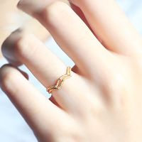 Simple Style Waves Sterling Silver Plating Inlay Zircon 24k Gold Plated Rings main image 3