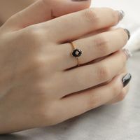 Ethnic Style Oval Flower Copper Inlay Agate Zircon Rings main image 3