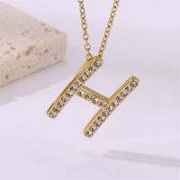 Simple Style Streetwear Letter Stainless Steel Plating Inlay Zircon Gold Plated Pendant Necklace sku image 8